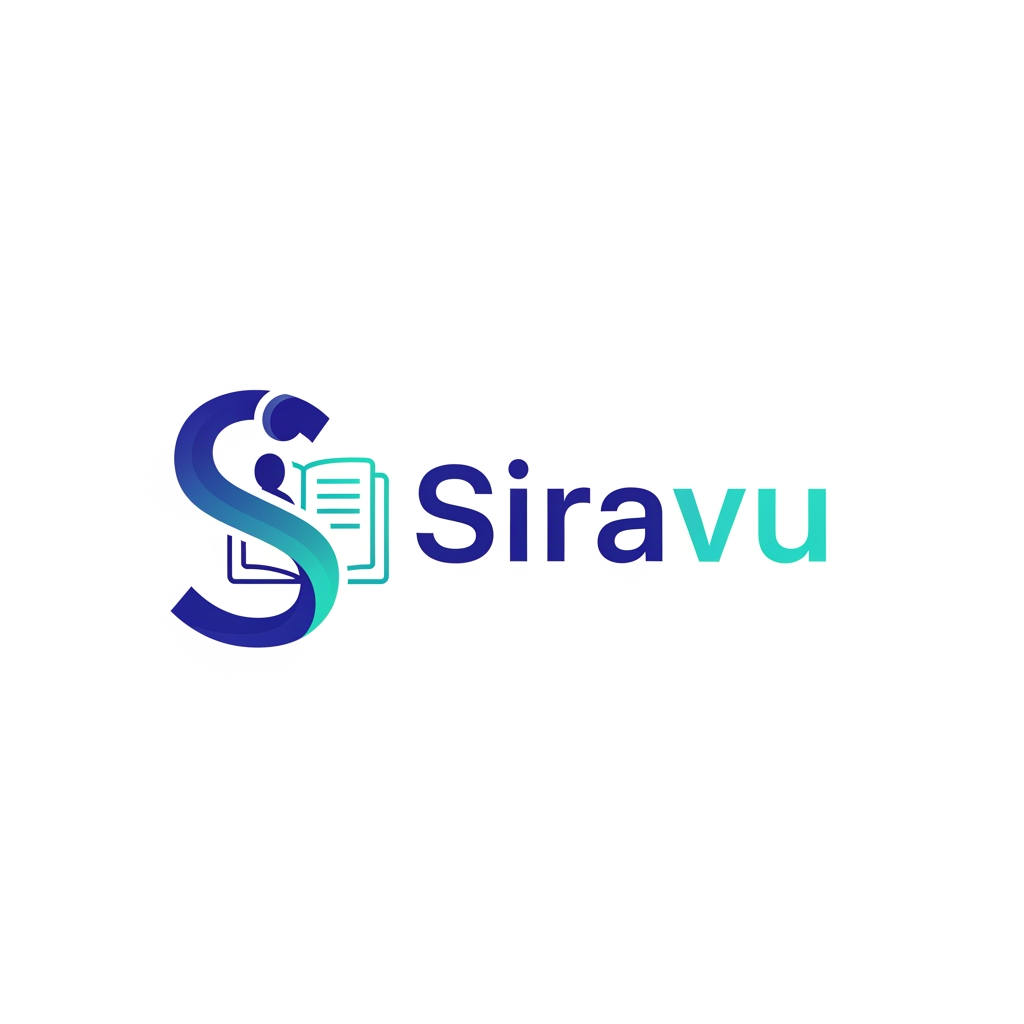 AI Design for I want to design a logo for a CV builder app called Siravu. The "Sira" part means "biography" in Arabic and represents the user's resume, while the "Vu" part means "vision" or "looking towards the future.
