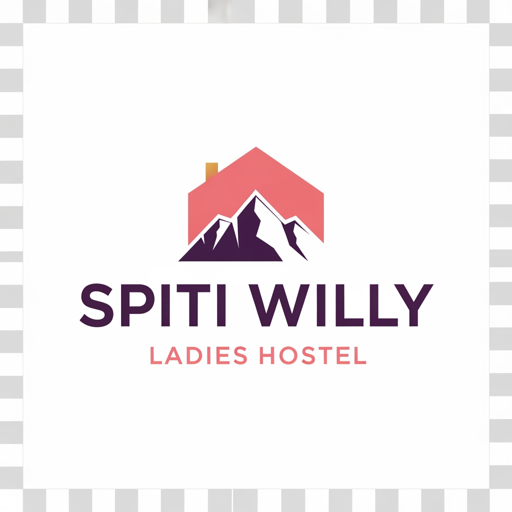 AI Design for Create a modern, minimalist, premium logo for **"Spiti Willy Ladies Hostel"**.
Design Style:
* Clean vector logo
* Modern, elegant, and professional
* Feminine but not overly decorative
* Suitable for signage, social media, website, business cards, and hostel branding
* Flat design with high scalability
* 500×500 px square format
* White or transparent background
Logo Elements:
* Stylized house/hostel icon
* Mountain silhouette inspired by Spiti Valley
* Simple female-friendly design elements
* Modern geometric shapes
* Subtle hospitality and community feel
* No cartoon characters, no people illustrations
Typography:
* "Spiti Willy" as the main focus
* "Ladies Hostel" as a clean subtitle
* Bold, modern sans-serif font
* Premium and trustworthy appearance
Color Palette:
* Deep Purple (#5B3A8E)
* Rose Pink (#E76F8A)
* Gold Accent (#D4A017)
* White background
Layout:
* Icon above text
* Balanced and symmetrical composition
* Professional hostel brand identity
* Clean negative space
* High-end startup branding style
Output:
* Vector logo
* Sharp edges
* Transparent background
* 500×500 px
* Brand-ready quality
* Modern, memorable, and unique
* No gradients, no shadows, no vintage effects