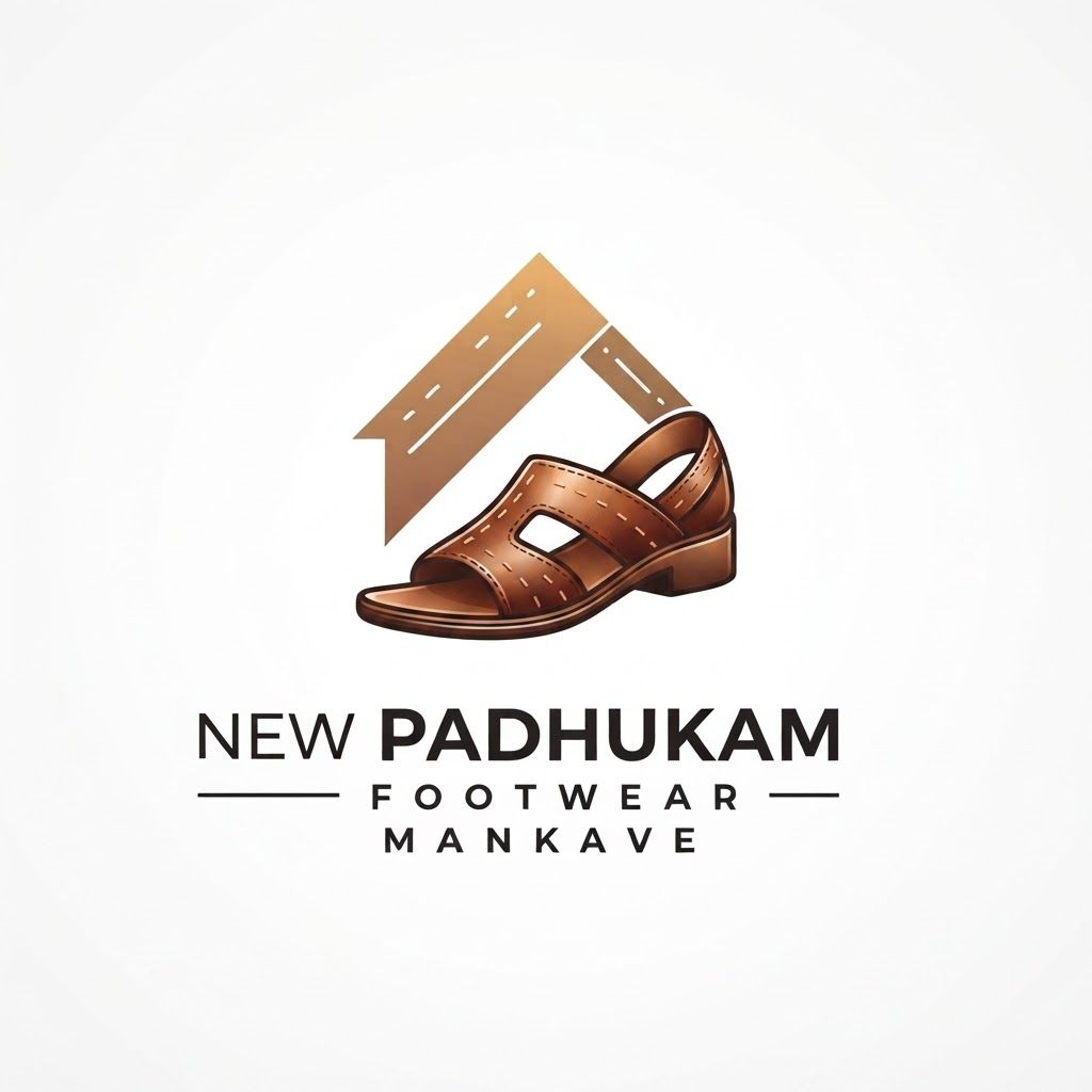 AI Design for make a logo for " New Padhukam Footwear Mankave " in high quality and clarity