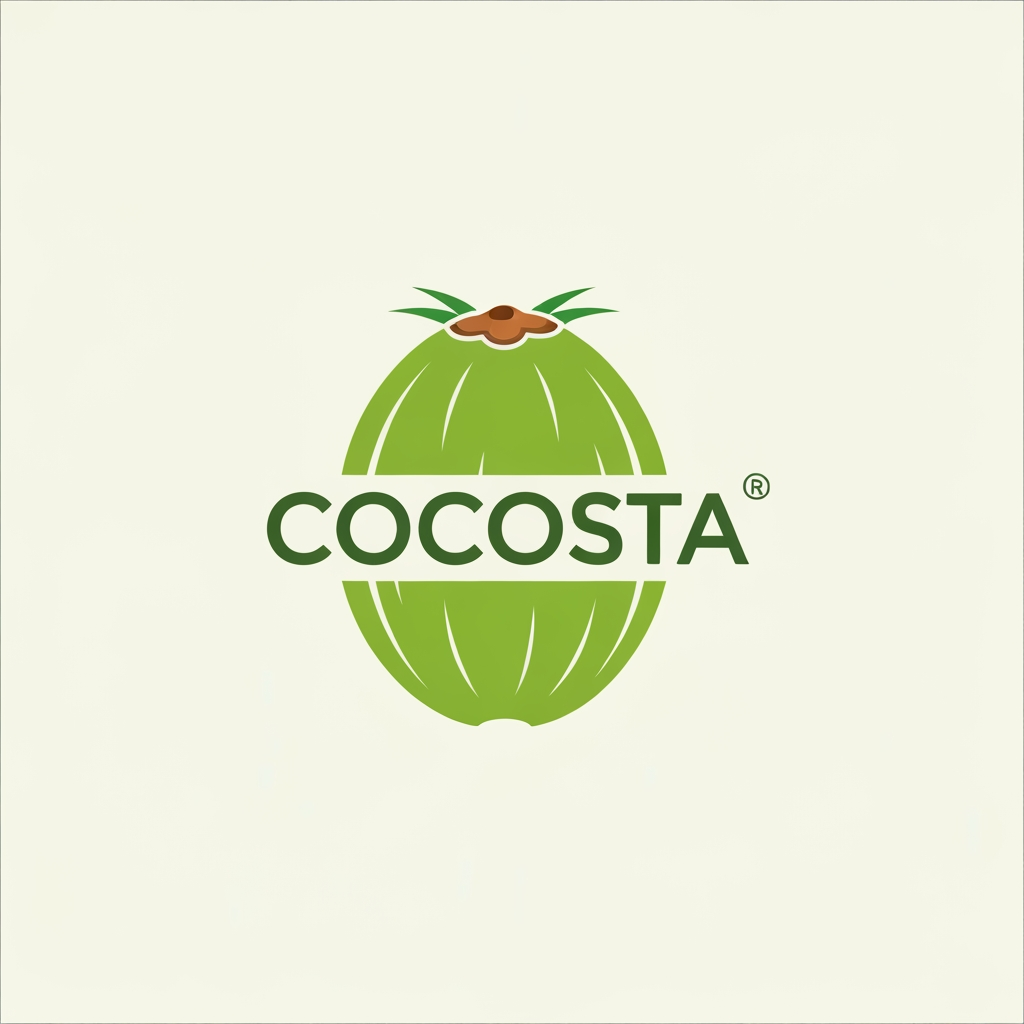 AI Design for create a logo for coconut Products the packaging name is "COCOSTA "