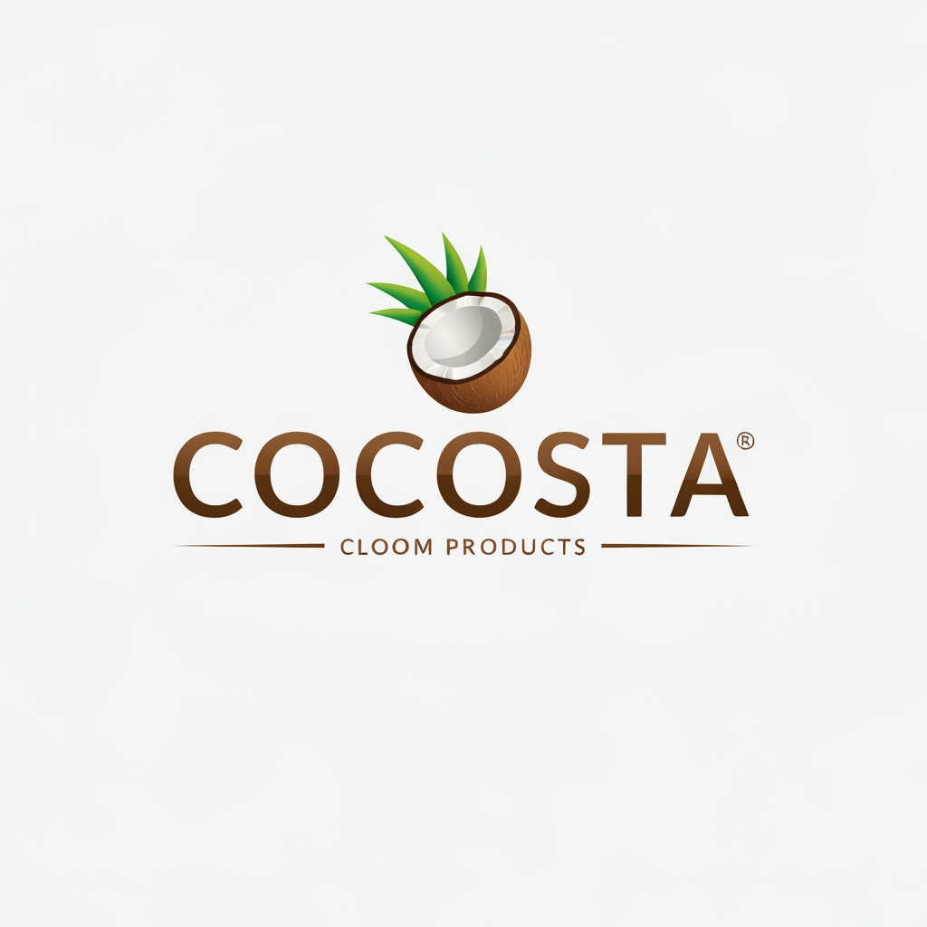 AI Design for create a logo for coconut Products the packaging name is "COCOSTA "