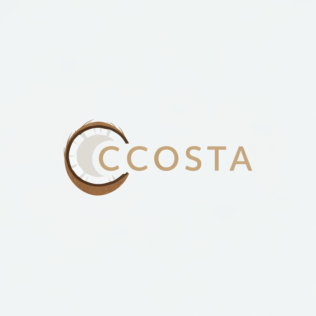 AI Design for create a logo for coconut Products the packaging name is "COCOSTA "