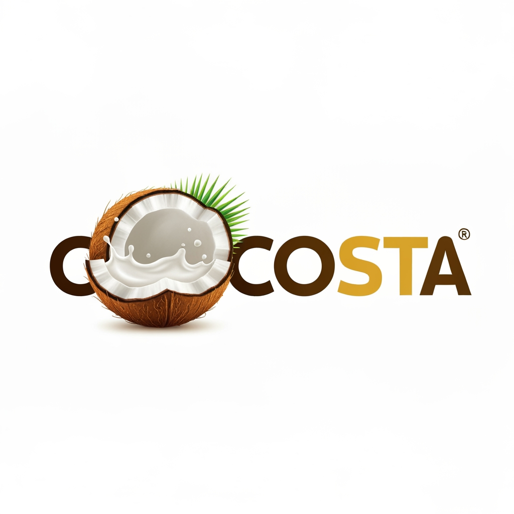 AI Design for create a logo for coconut Products the packaging name is "COCOSTA "