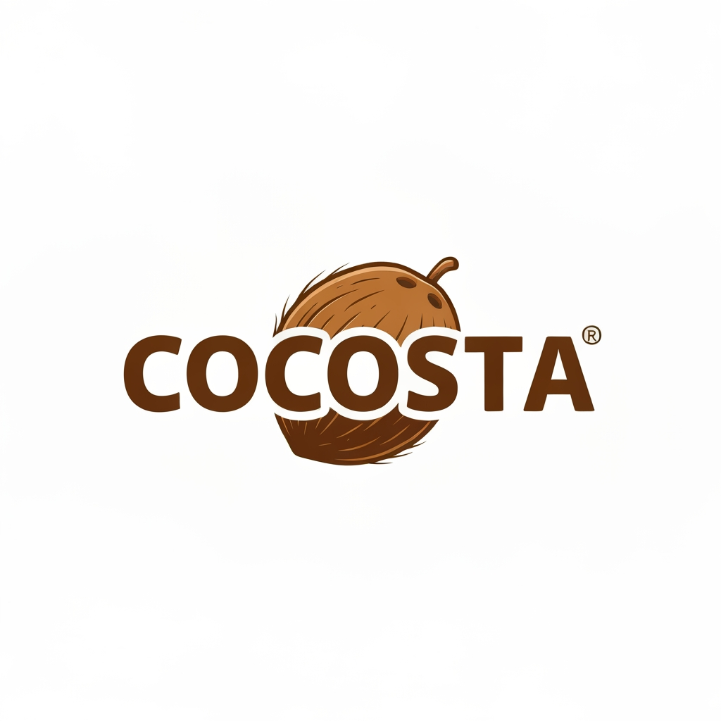 AI Design for create a logo for coconut Products the packaging name is "COCOSTA "