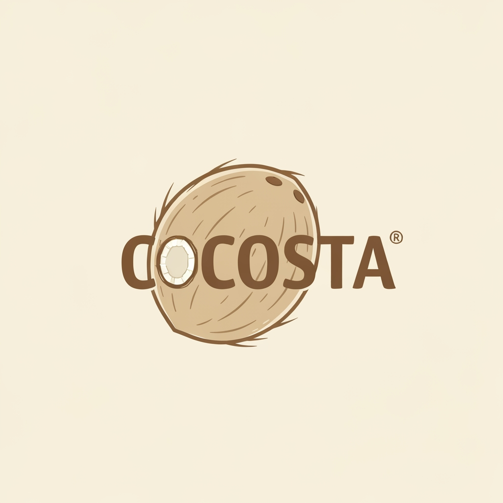 AI Design for create a logo for coconut Products the packaging name is "COCOSTA "