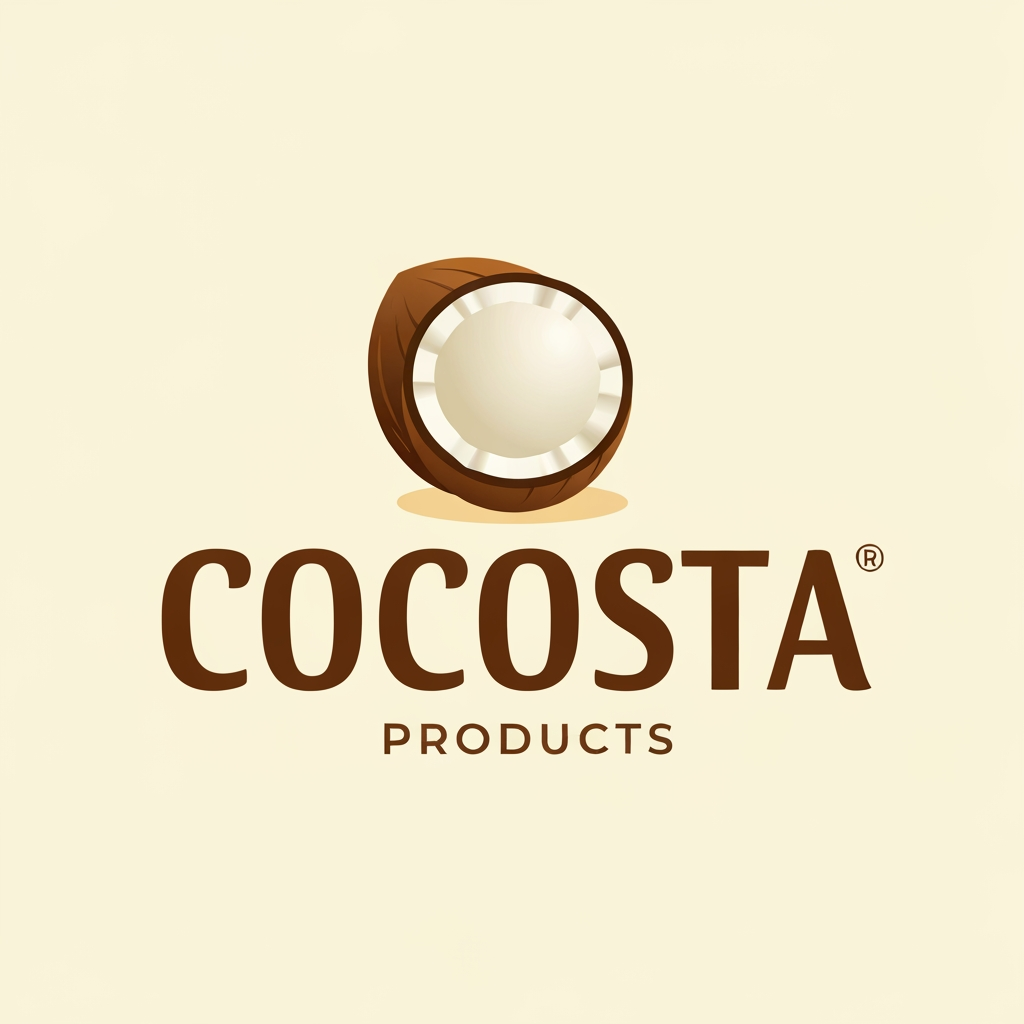 AI Design for create a logo for coconut Products the packaging name is "COCOSTA "