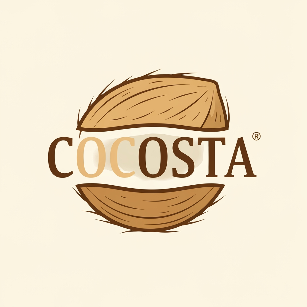 AI Design for create a logo for coconut Products the packaging name is "COCOSTA "