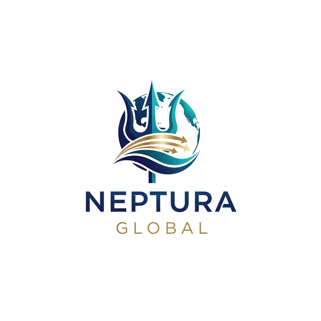 AI Design for I want to create my brand logo name NEPTURA GLOBAL - this is into export import business as merchant trader give it a mordern look