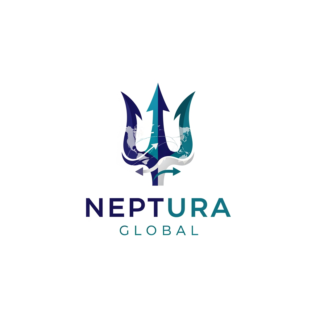 AI Design for I want to create my brand logo name NEPTURA GLOBAL - this is into export import business as merchant trader give it a mordern look