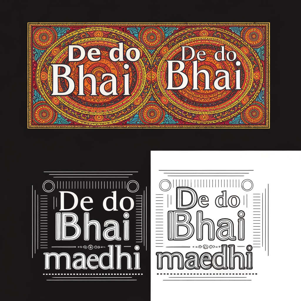 AI Design for अलग-अलग design दो-चार De do Bhai maedhi
