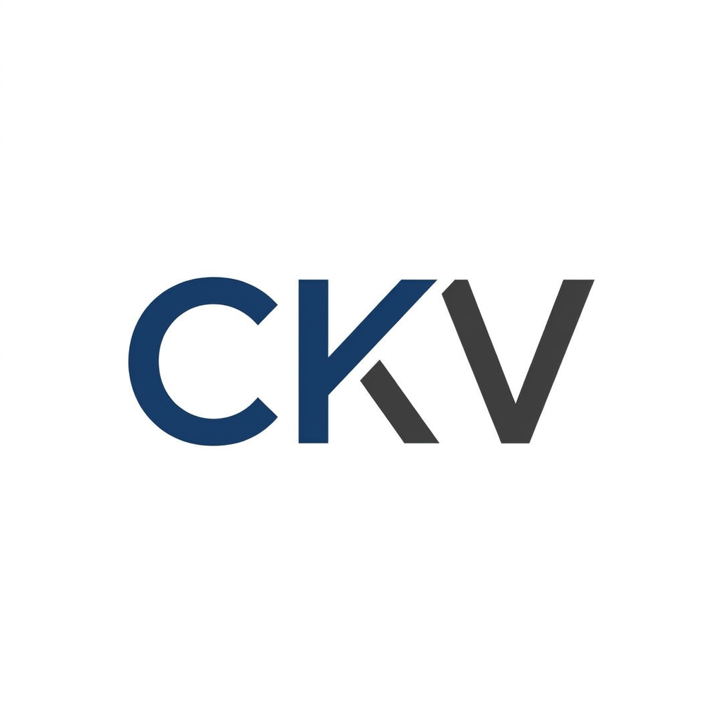 AI Design for create logo for world news website and make in too much simple minimalist based desin and news name is - CKV . use name and create logo and use of excellent simpel dsine and use too good fonts and news style colours in the logo. dont use elements in logo. create now