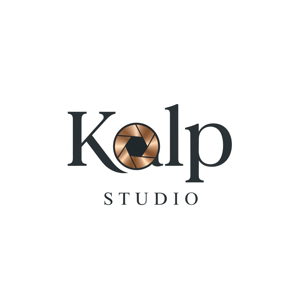 AI Design for a logo for kalp studio itsa photoshoot studio make it elegent, premeum modern classic