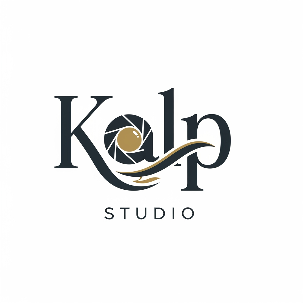 AI Design for a logo for kalp studio its a photoshoot studio make it elegant, premium modern classic, emotional, memories timeless dont add hearts