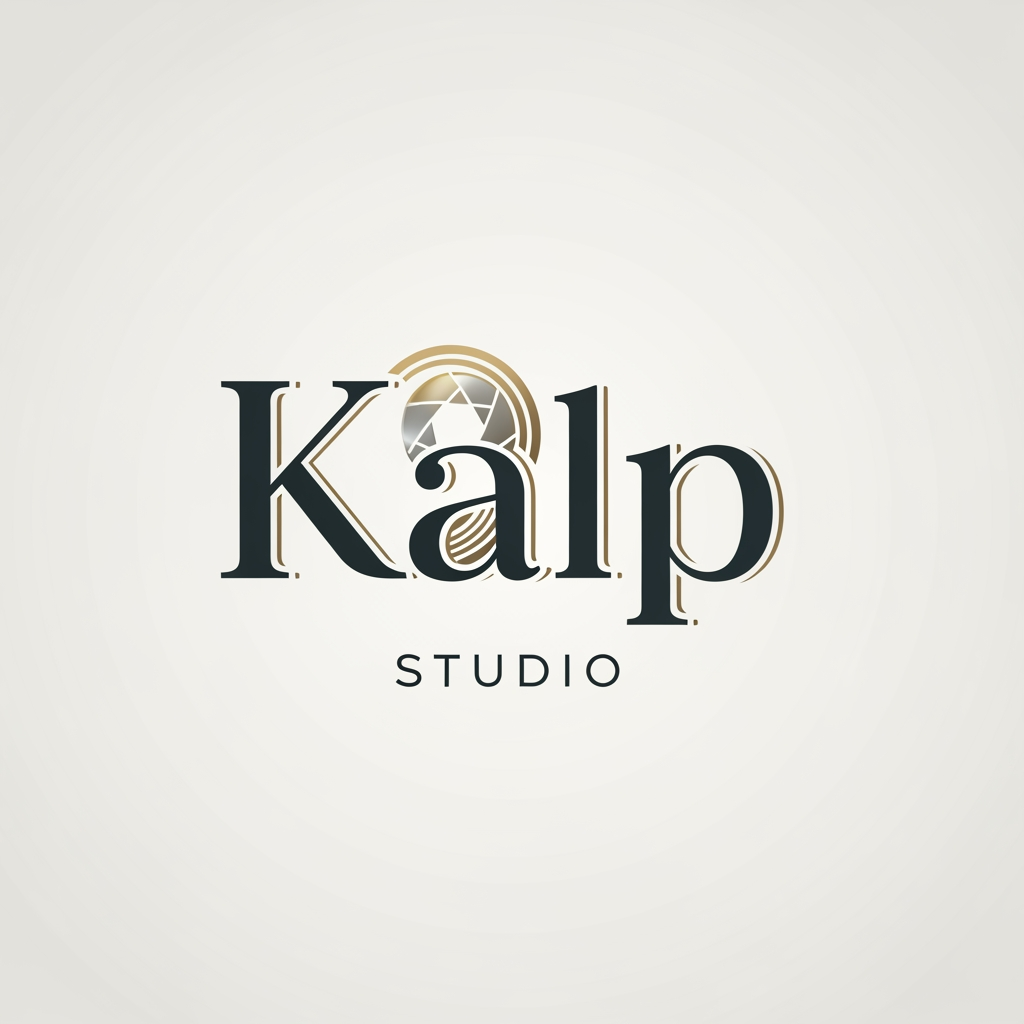 AI Design for a logo for kalp studio itsa photoshoot studio make it elegent, premeum modern classic