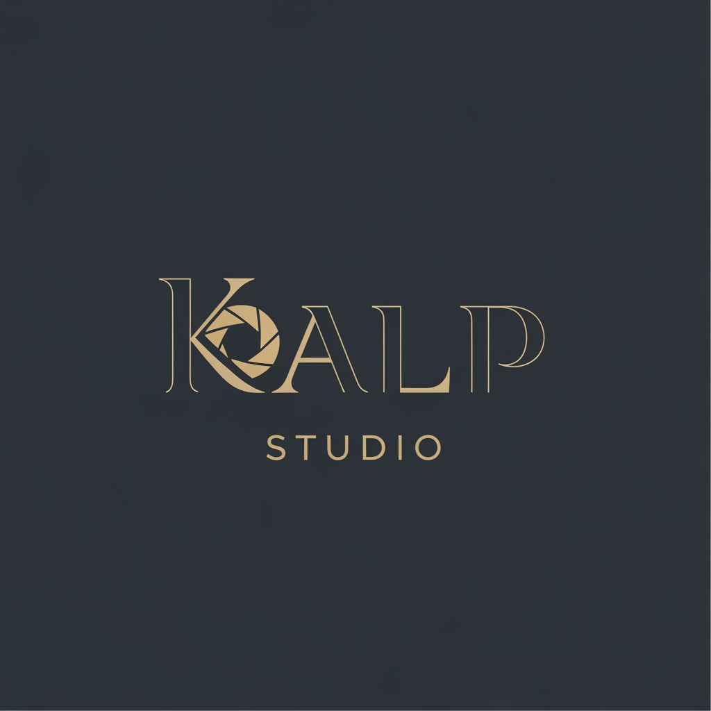 AI Design for a logo for kalp studio itsa photoshoot studio make it elegent, premeum modern classic