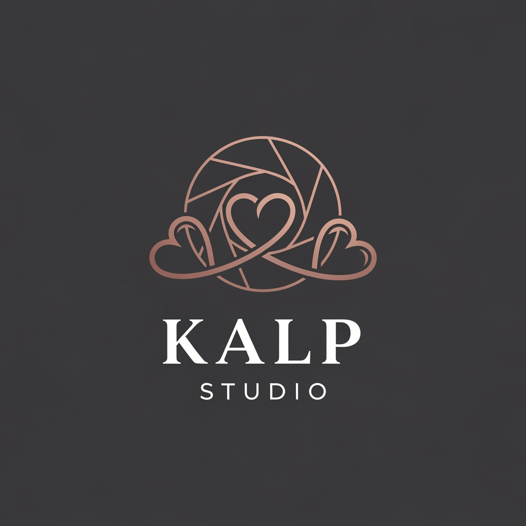 AI Design for a logo for kalp studio itsa photoshoot studio make it elegent, premium modern classic, emotional, memories timeless