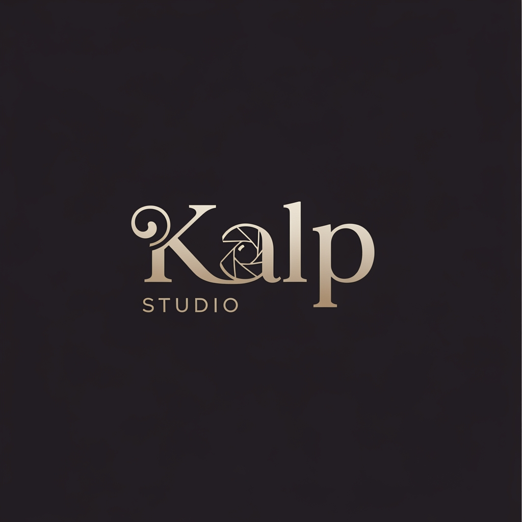 AI Design for a logo for kalp studio itsa photoshoot studio make it elegent, premeum modern classic