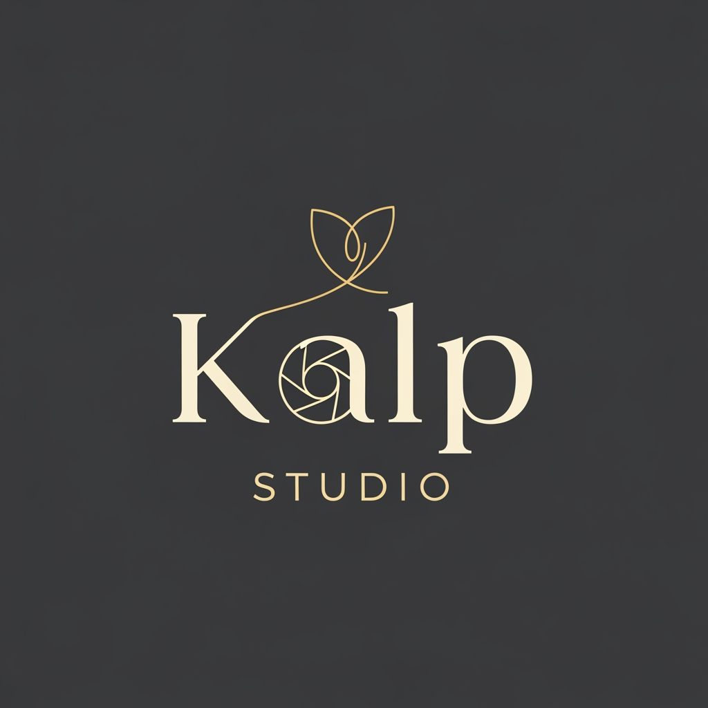 AI Design for a logo for kalp studio itsa photoshoot studio make it elegent, premeum modern classic