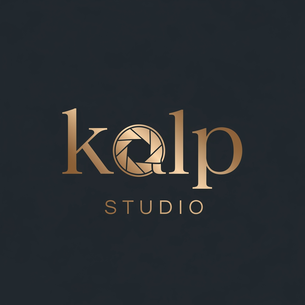 AI Design for a logo for kalp studio itsa photoshoot studio make it elegent, premeum modern classic