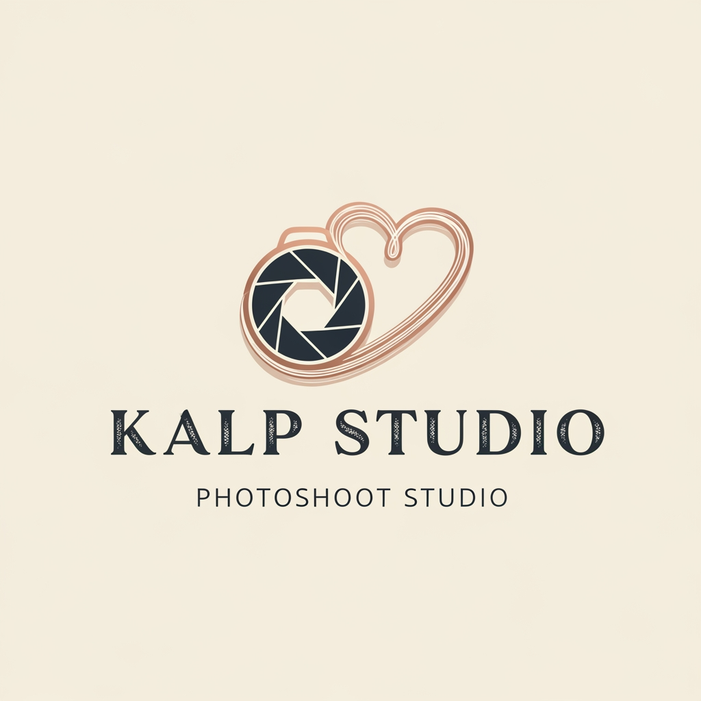 AI Design for a logo for kalp studio itsa photoshoot studio make it elegent, premeum modern classic, emotional, memories
