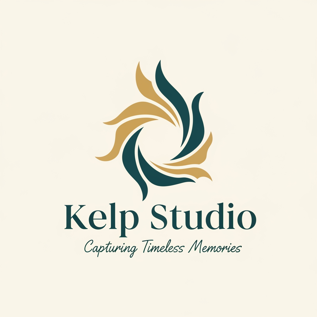 AI Design for a logo for kalp studio its a photoshoot studio make it elegant, premium modern classic, emotional, memories timeless dont add hearts