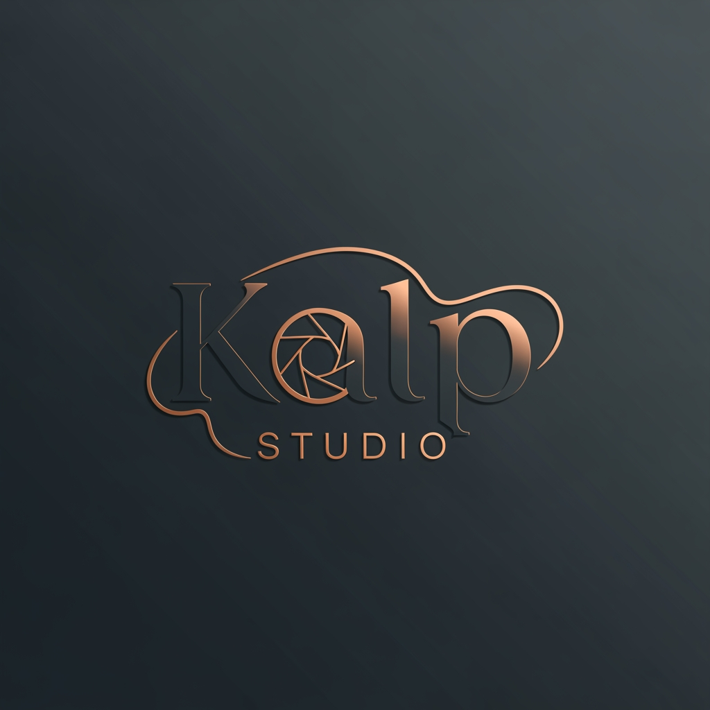 AI Design for a logo for kalp studio itsa photoshoot studio make it elegent, premeum modern classic