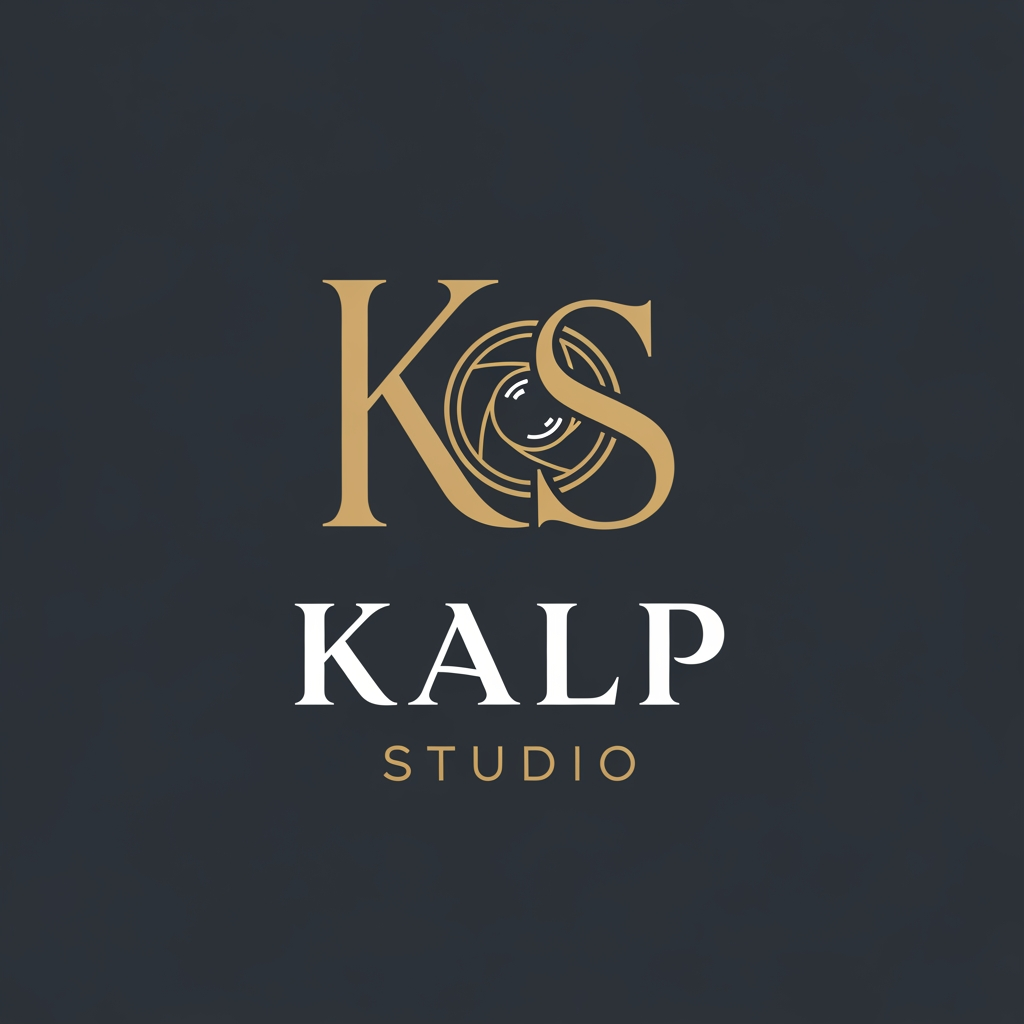 AI Design for a logo for kalp studio itsa photoshoot studio make it elegent, premeum modern classic