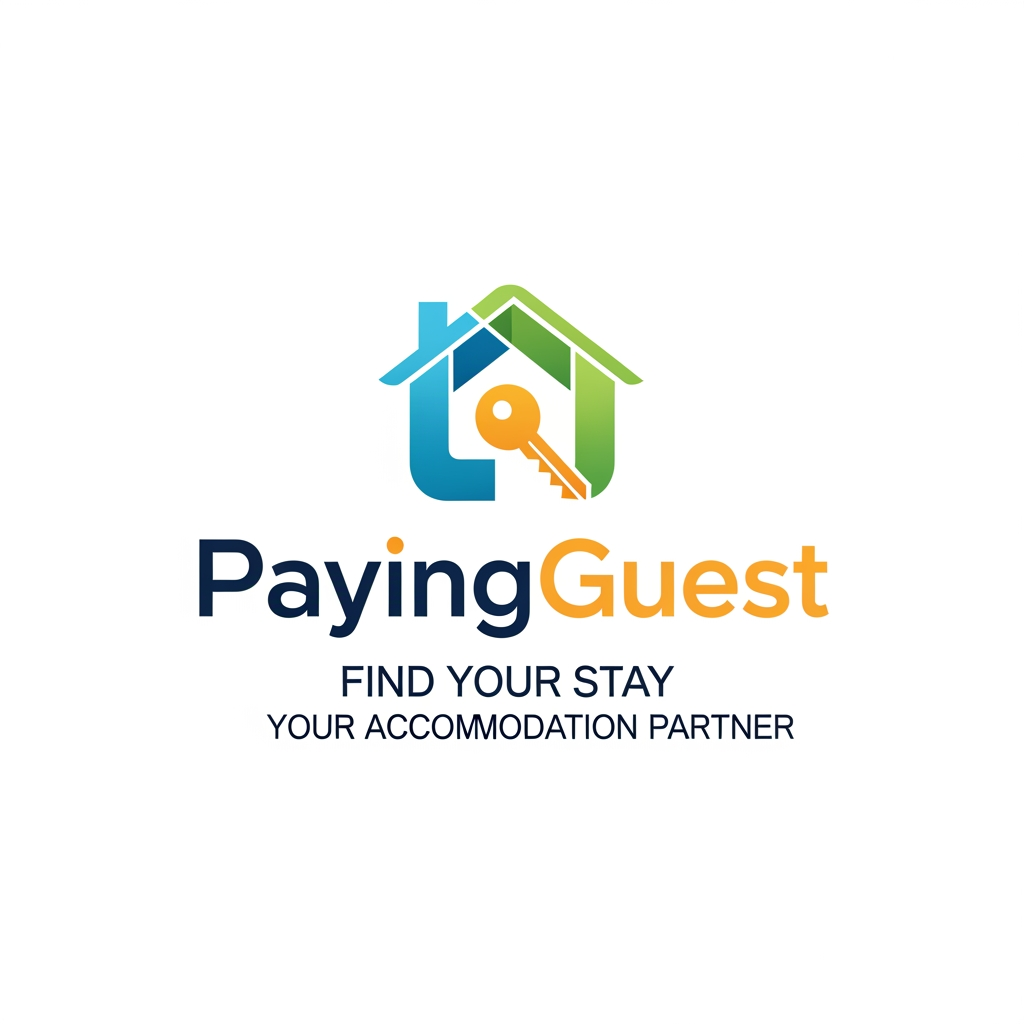 AI Design for professional logo for name payingguest brand name the website allows users to find hostels and student accomedations for working professionals ans students