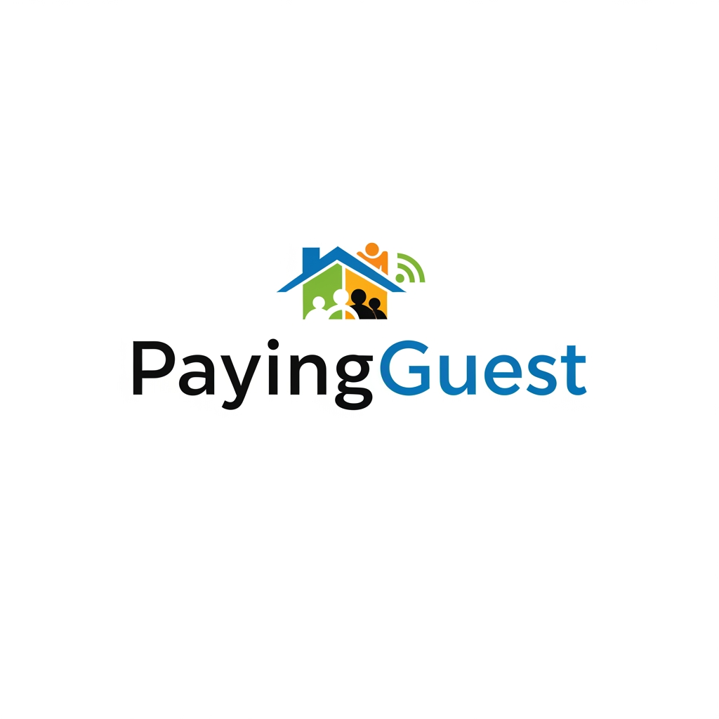 AI Design for professional logo for name payingguest brand name the website allows users to find hostels and student accomedations for working professionals ans students