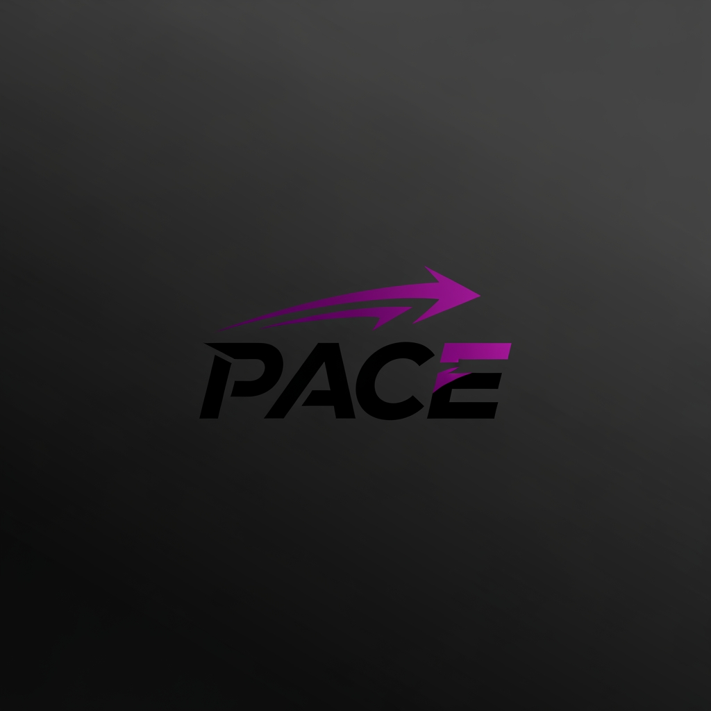 AI Design for new and attractive logo for pace color black and purple