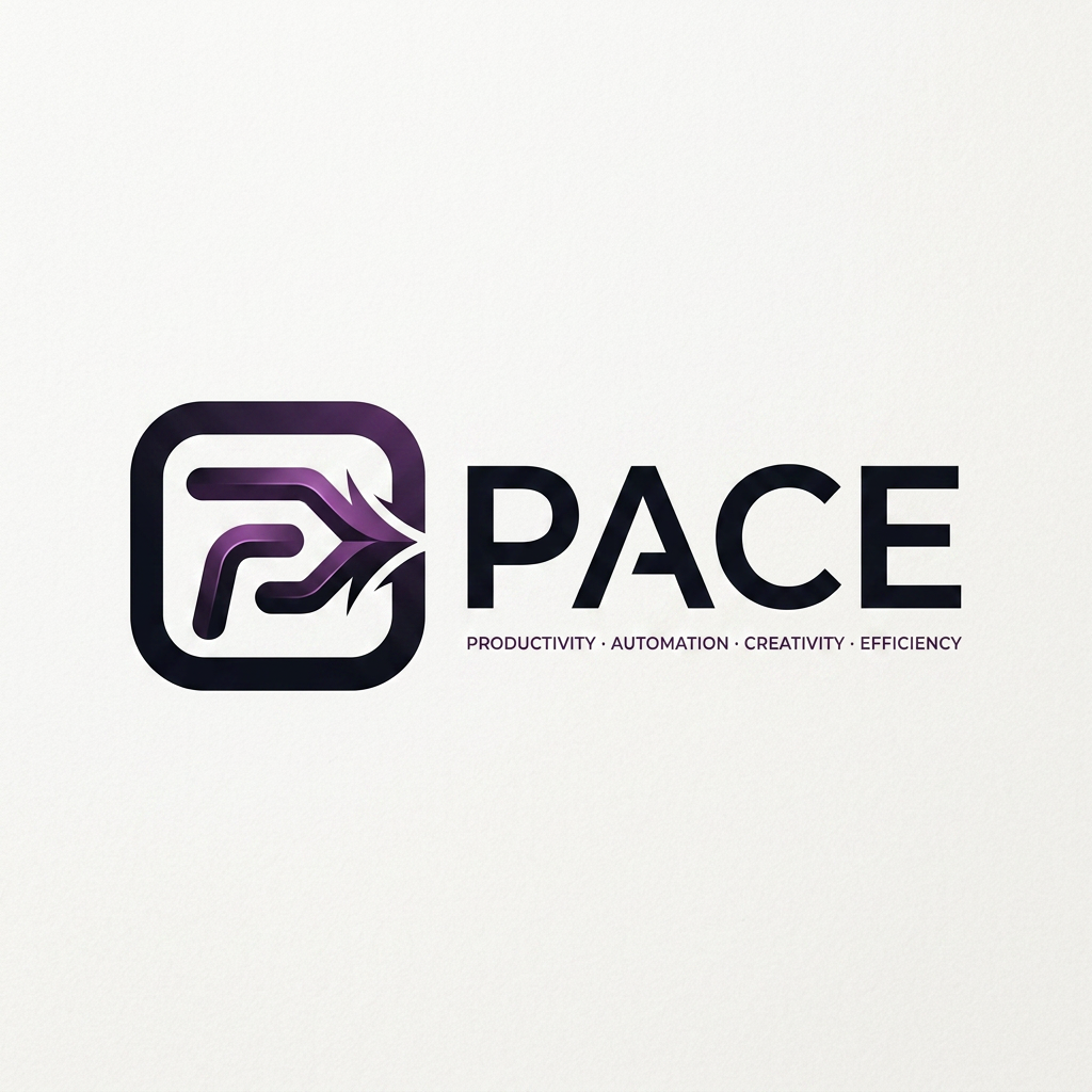 AI Design for take this as a example
new and attractive logo for pace color black and purple