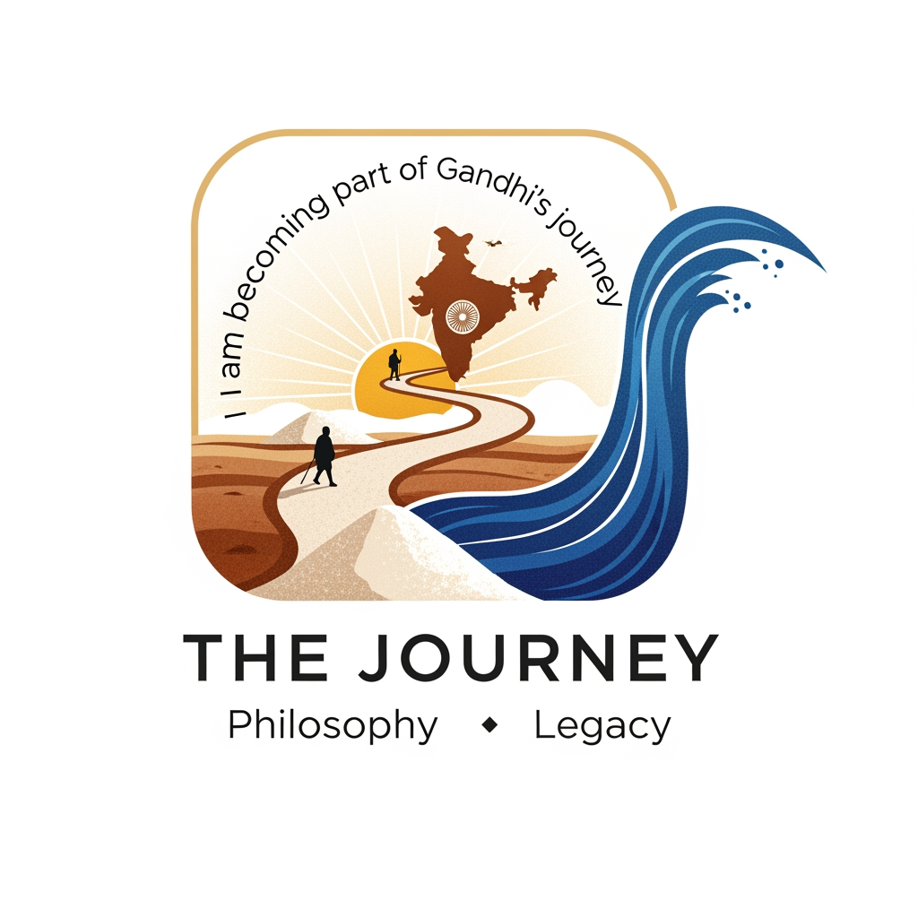 AI Design for THE JOURNEY (Primary)
Supported by Philosophy and Legacy
Not just the physical journey of the Salt March, but the transformation journey of an individual, a movement, and a nation.
The most powerful feeling people should experience is:
"I am becoming part of Gandhi's journey."
Because Dandi Kutir is not a memorial, not a statue, and not a conventional museum.
It is an experiential narrative museum where visitors physically move through Gandhi's life story inside the salt mound architecture. LOGO DESIGN