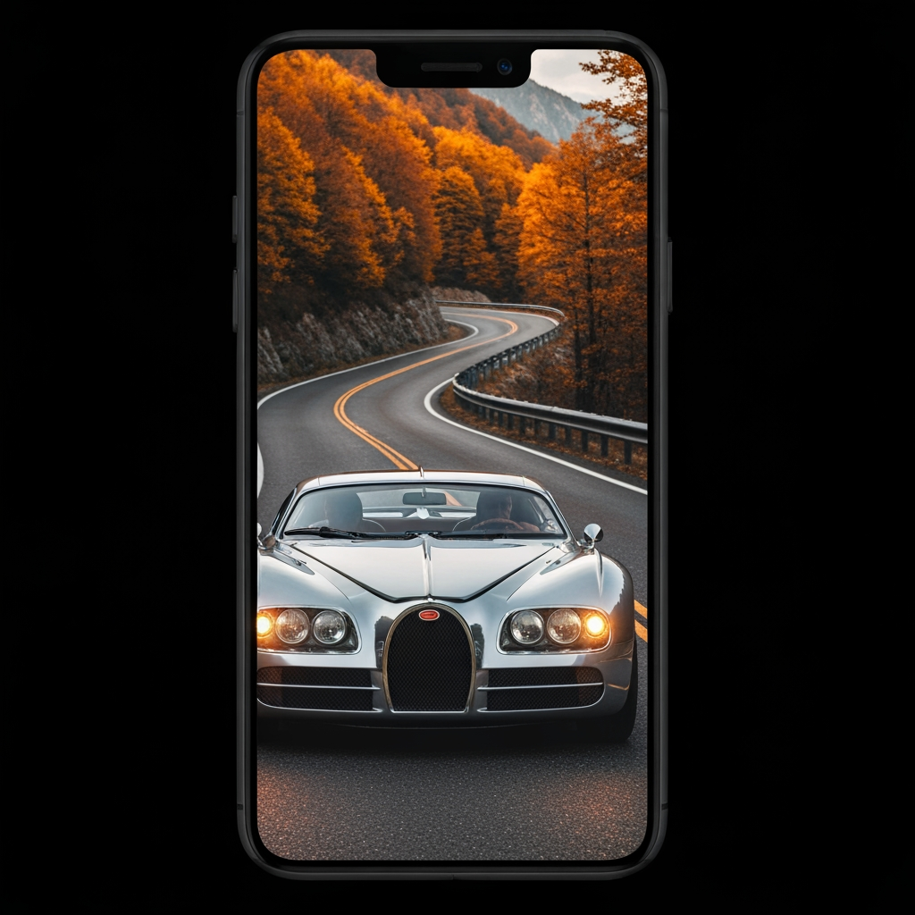 AI Design for make a bugatti high quality 4k wallpaper , and the size is 19:6