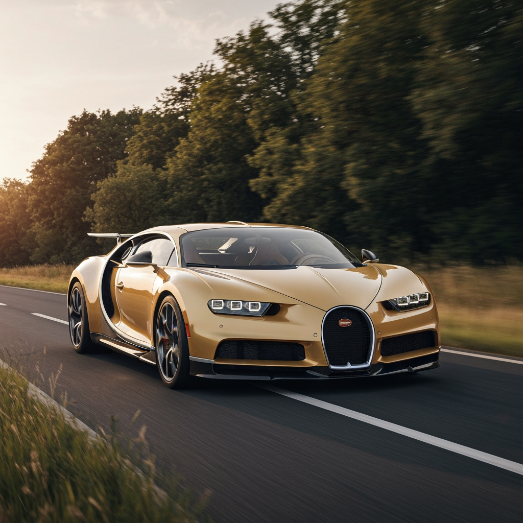 AI Design for make a bugatti high quality 4k wallpaper , and the size is 19:6