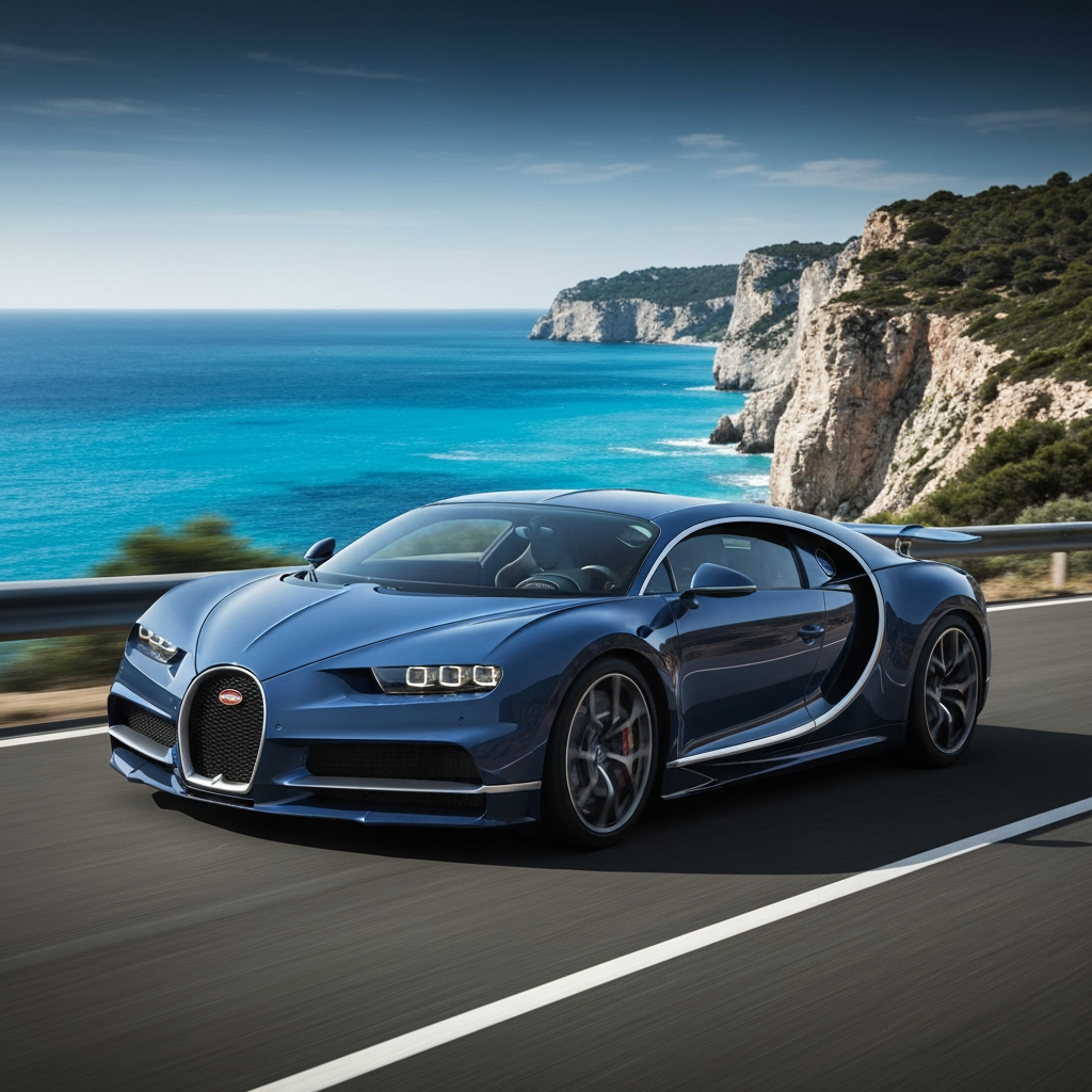 AI Design for make a bugatti high quality 4k wallpaper , and the size is 19:6