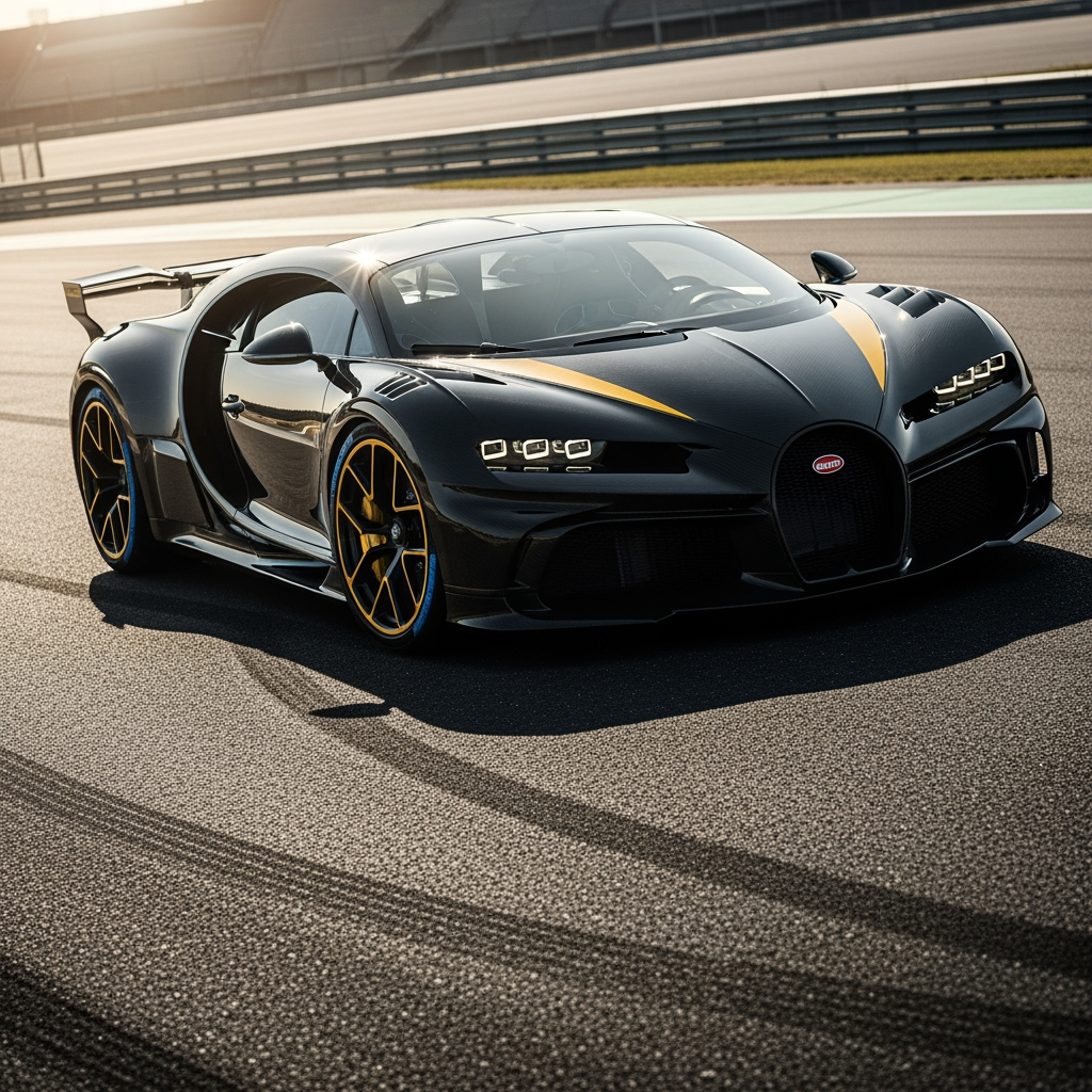 AI Design for make wallpaper for dextop and in which bugatti bolide real photo