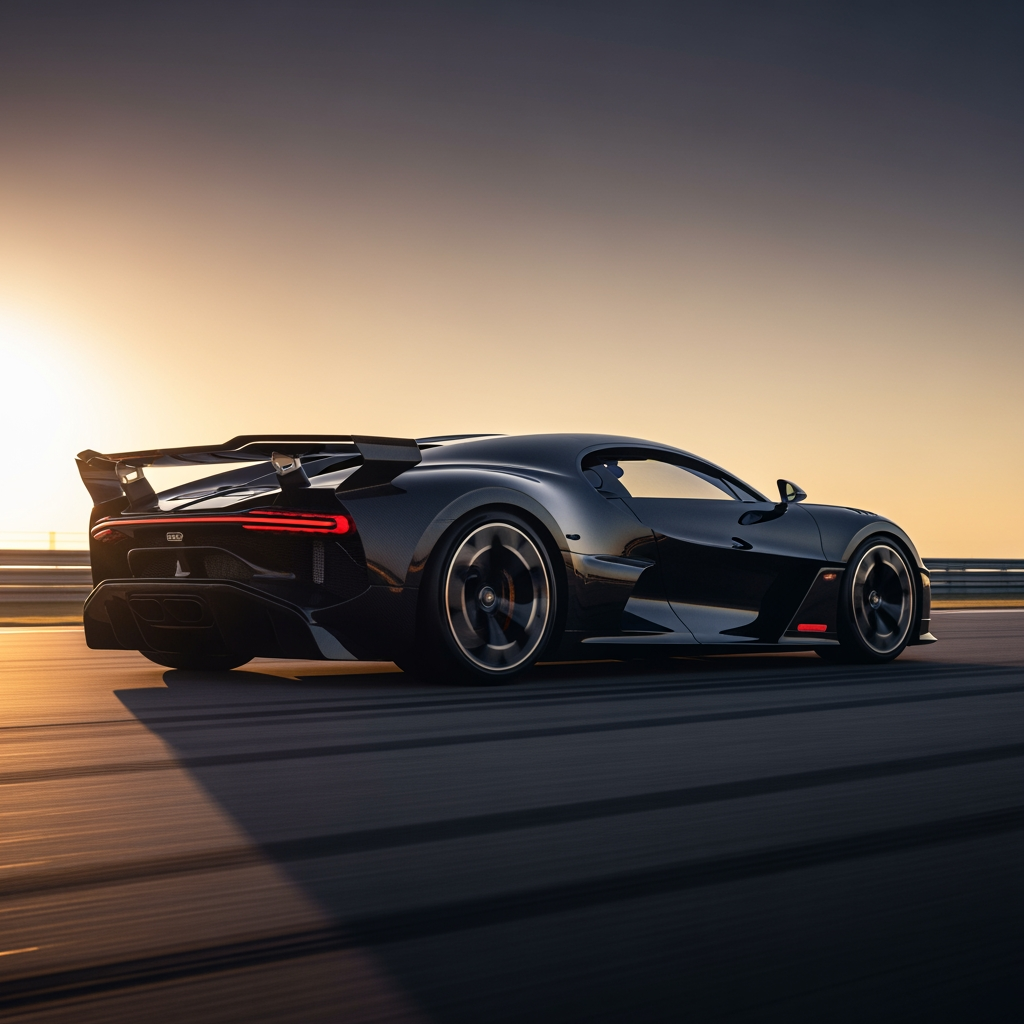 AI Design for make wallpaper for dextop and in which bugatti bolide real photo