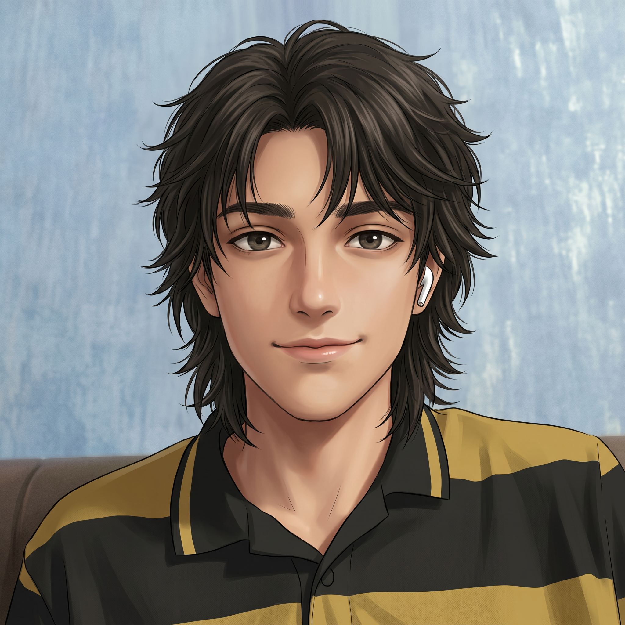 AI Design for convert into in realistic anime and my hair style convert into in a long hair wolf cut