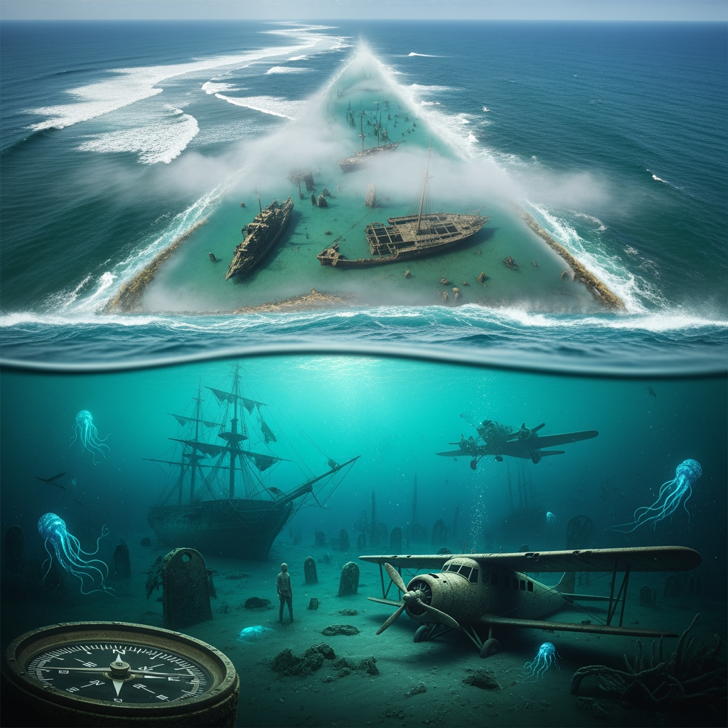 AI Design for make a video in which bermuda triangle