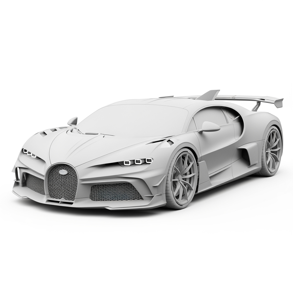 AI Design for give me a bugatti bolide 3D model without background