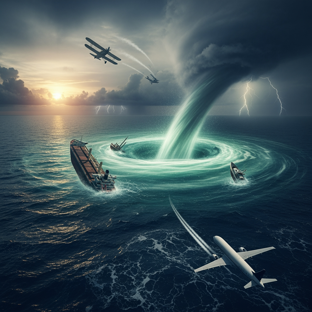 AI Design for make a video in which bermuda triangle