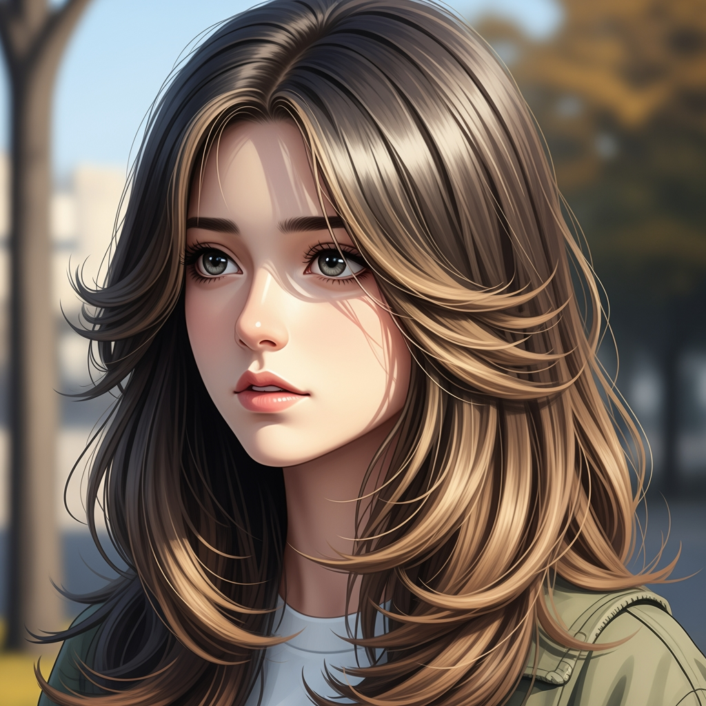 AI Design for convert into in realistic anime and my hair style convert into in a long hair wolf cut