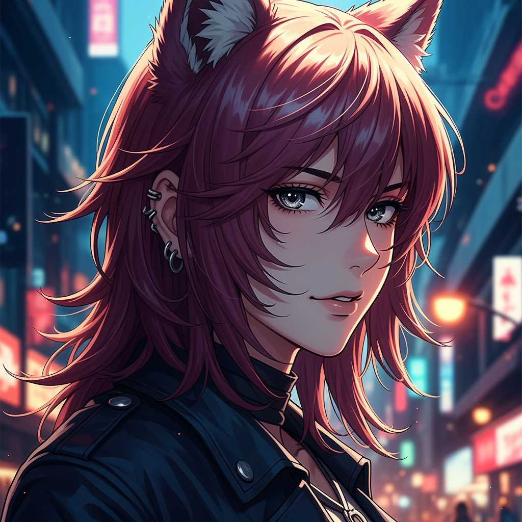 AI Design for convert into in realistic anime and my hair style convert into in a long hair wolf cut