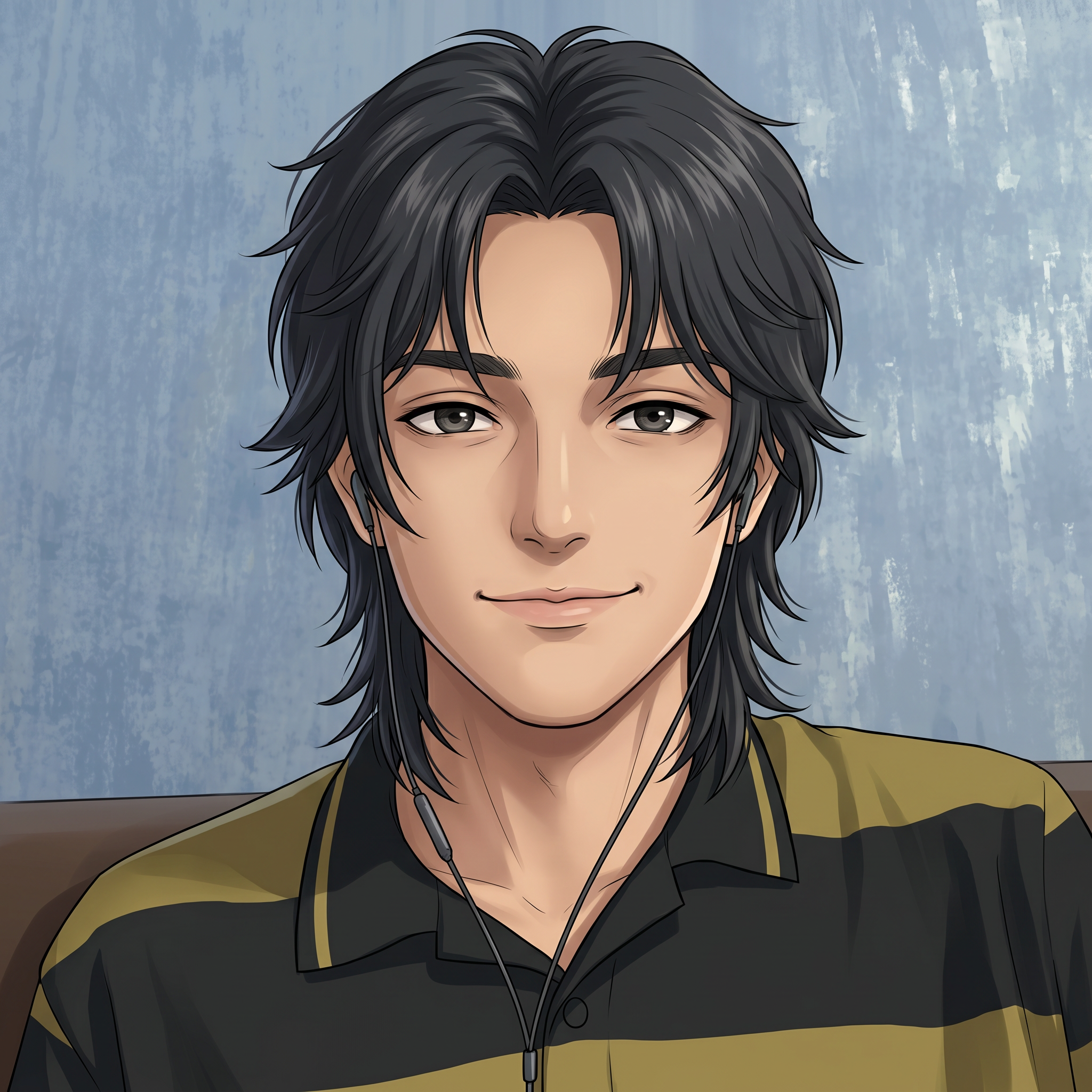 AI Design for convert into in realistic anime and my hair style convert into in a long hair wolf cut