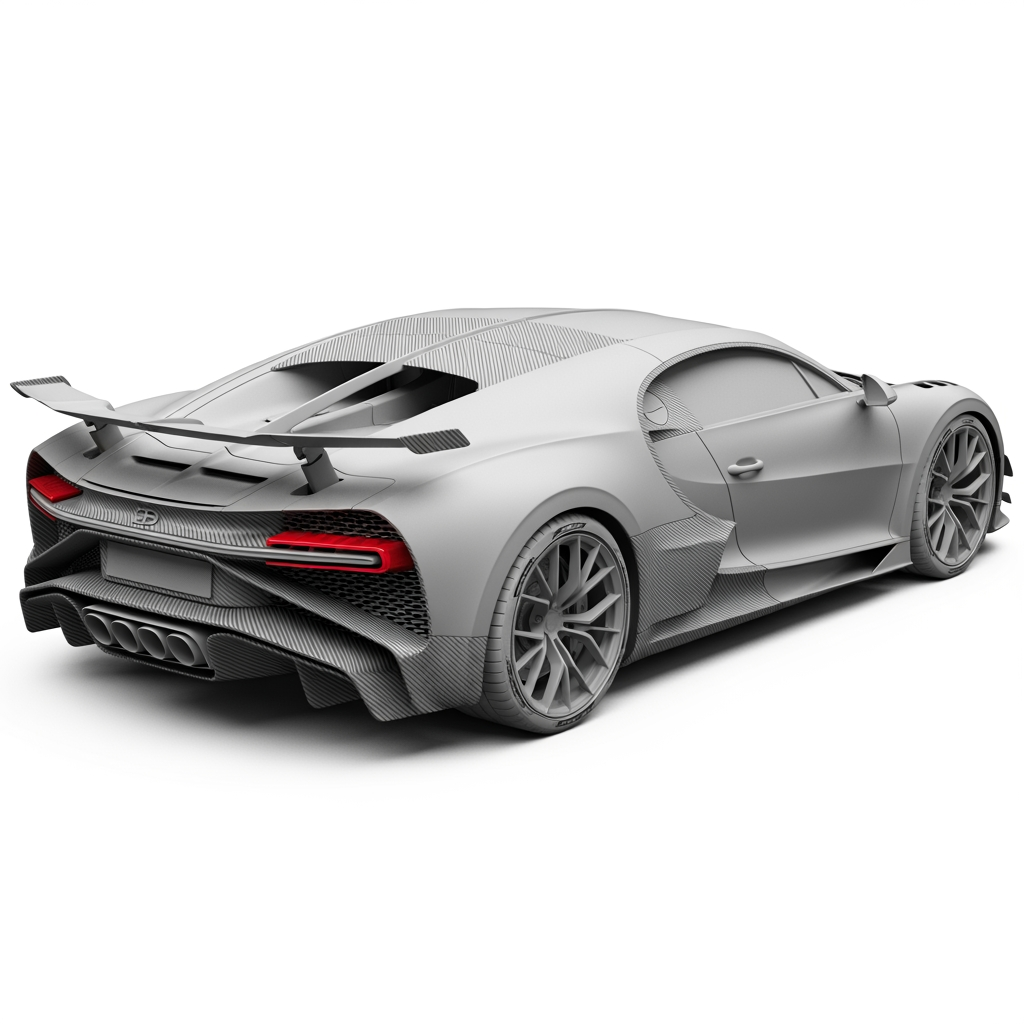 AI Design for give me a bugatti bolide 3D model without background