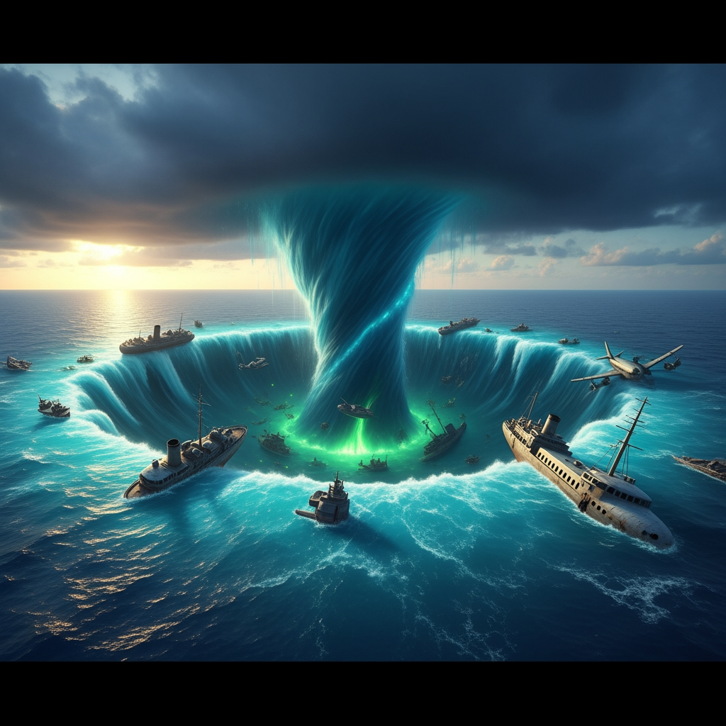 AI Design for make a video in which bermuda triangle