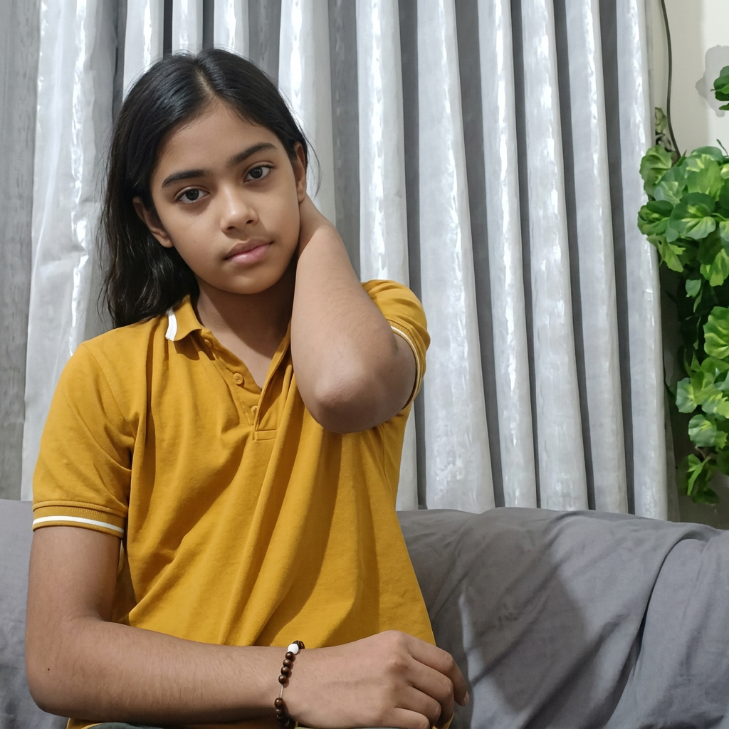 AI Design for convert int a girl and remove the glasses toney girl