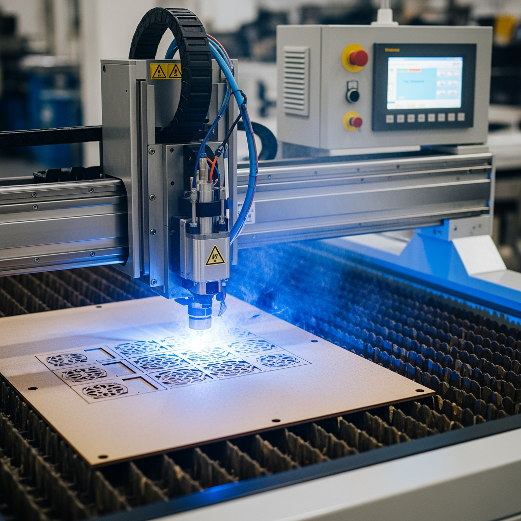 AI Design for make a photo in which the CNC laser machine