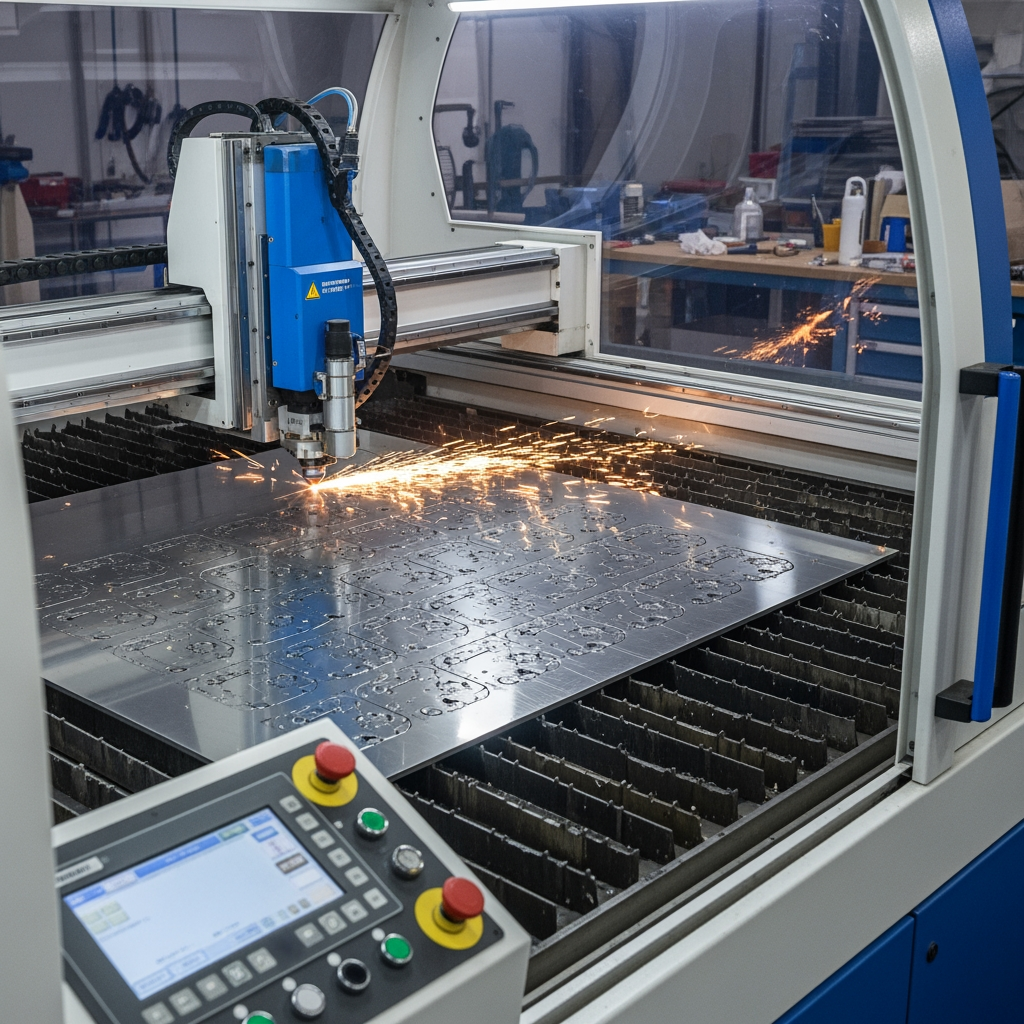 AI Design for make a photo in which the CNC laser mechine