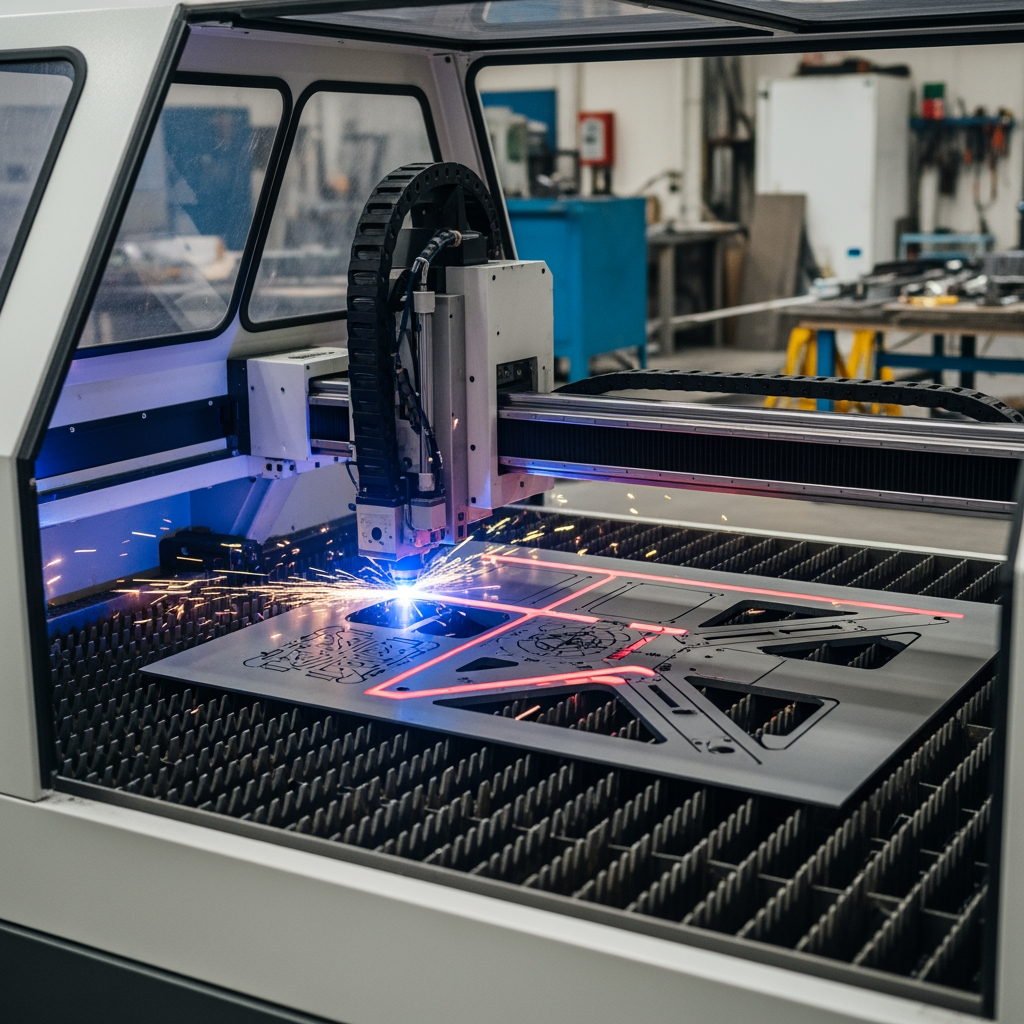 AI Design for make a photo in which the CNC laser mechine